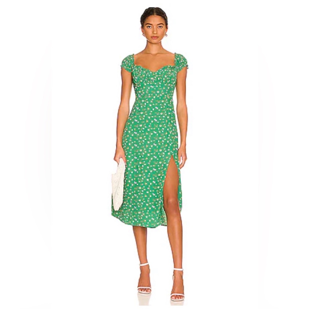 Astr Green Floral Dress